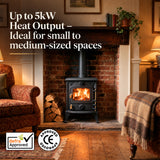 Cast Iron Defra Approved Multi-Fuel Burning Stove 5kW - JA013