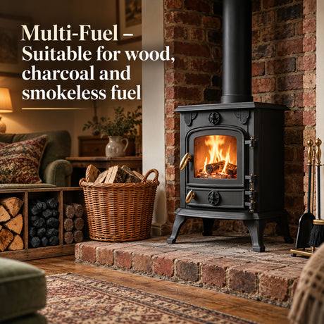 Cast Iron Defra Approved Multi-Fuel Burning Stove 5kW - JA013