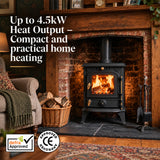 Cast Iron Defra Approved Multi-Fuel Burning Stove 4.5kW - JA013S