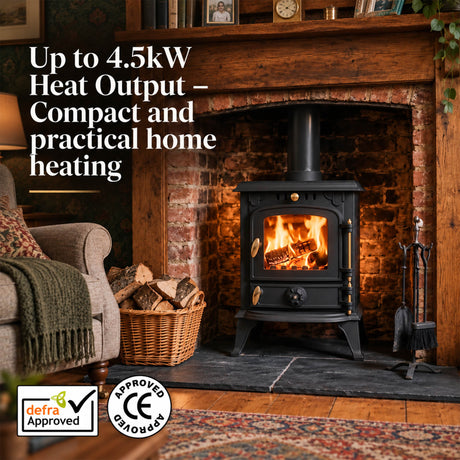 Cast Iron Defra Approved Multi-Fuel Burning Stove 4.5kW - JA013S