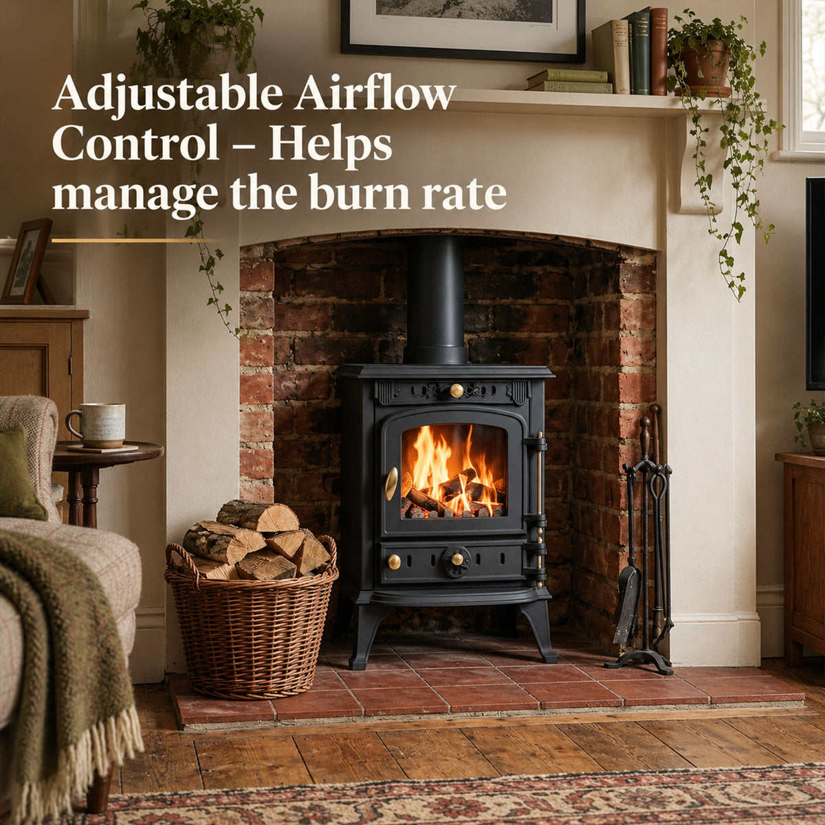 Cast Iron Defra Approved Multi-Fuel Burning Stove 4.5kW - JA013S