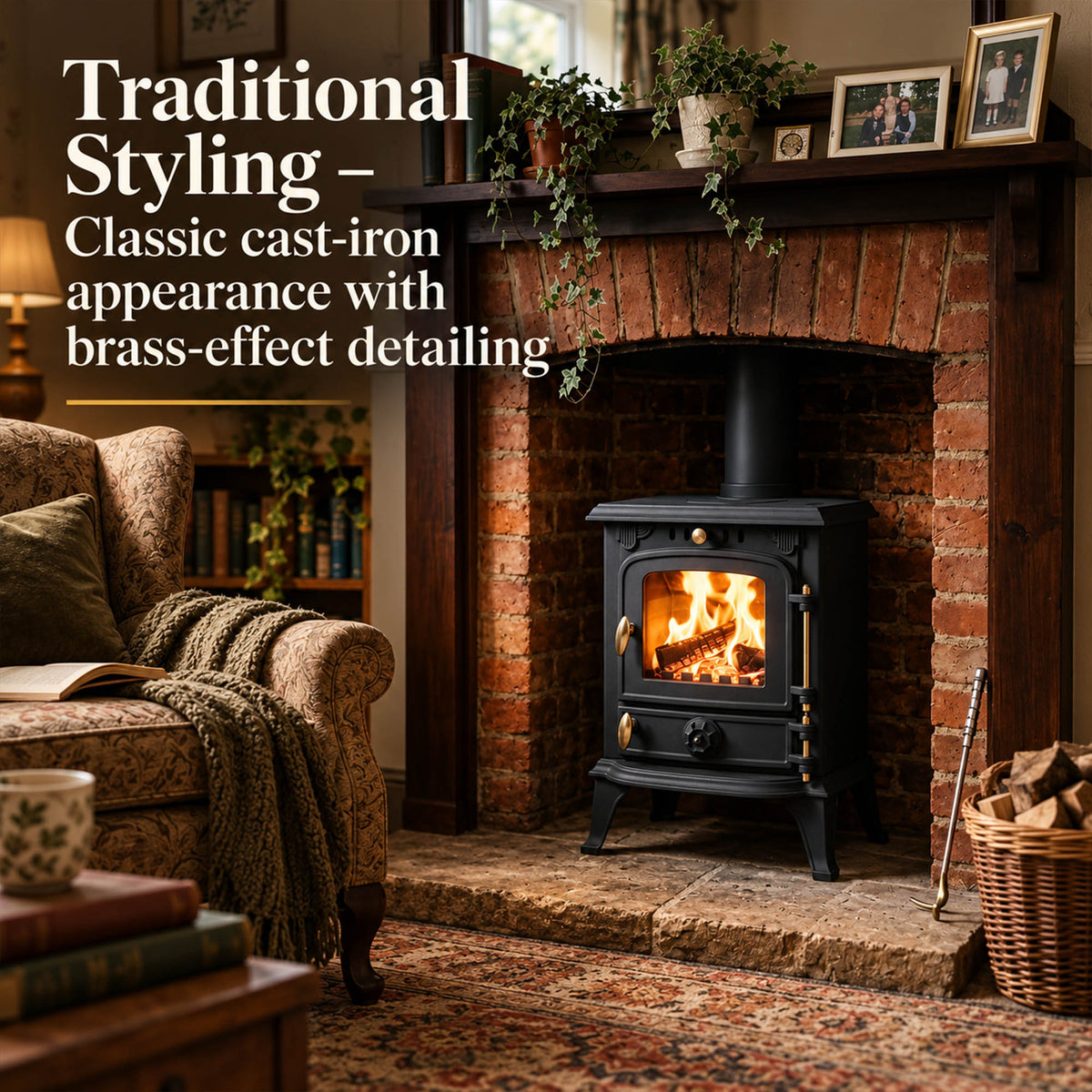 Cast Iron Defra Approved Multi-Fuel Burning Stove 4.5kW - JA013S