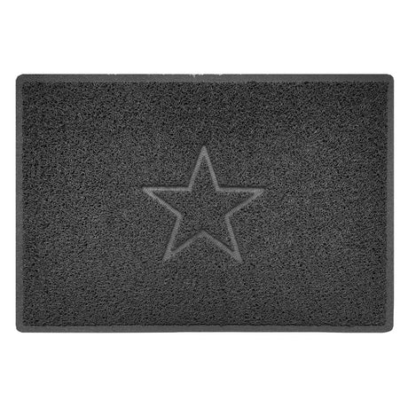 Indoor Spaghetti Door Mat Embossed Star - Dark Grey