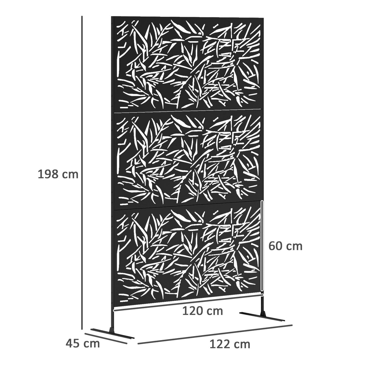 Freestanding Outdoor Privacy Screen with Stand 122cm x 198cm - Bamboo Style