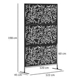 Freestanding Outdoor Privacy Screen with Stand 122cm x 198cm - Bamboo Style