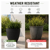 Madison Black Ribbed Recycled Rubber Plant Pot