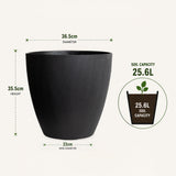 Madison Black Smooth Recycled Rubber Plant Pot
