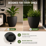 Madison Black Smooth Recycled Rubber Plant Pot