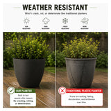 Madison Black Smooth Recycled Rubber Plant Pot