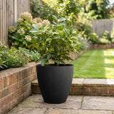 Madison Black Smooth Recycled Rubber Plant Pot