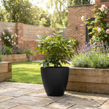 Madison Black Smooth Recycled Rubber Plant Pot