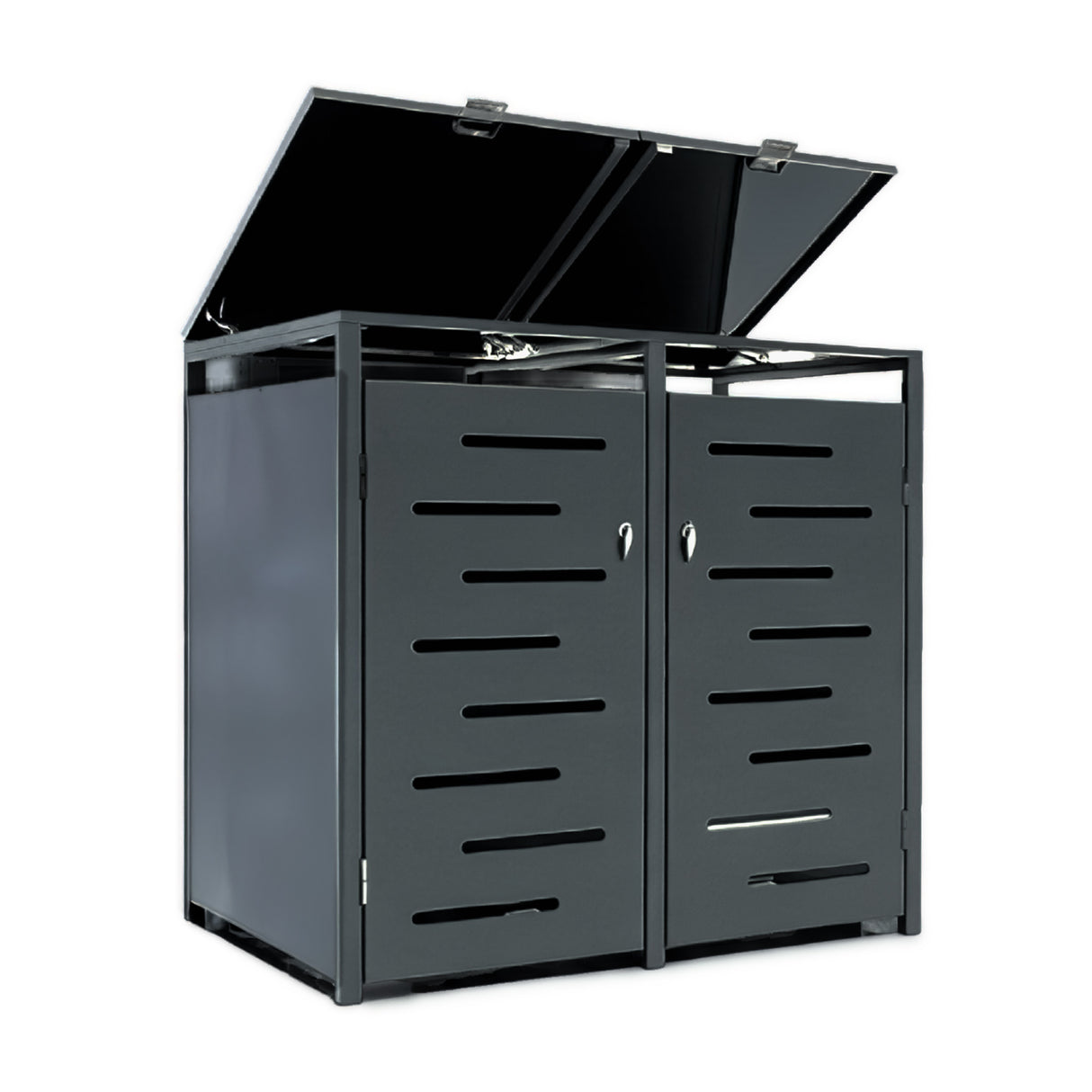 Outdoor Lockable Metal Garbage Bin Shed