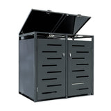 Outdoor Lockable Metal Garbage Bin Shed