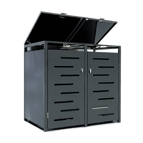 Outdoor Lockable Metal Garbage Bin Shed