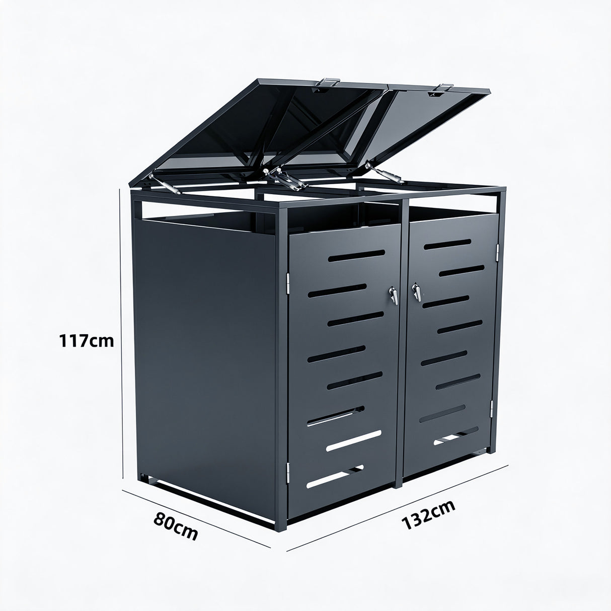 Outdoor Lockable Metal Garbage Bin Shed