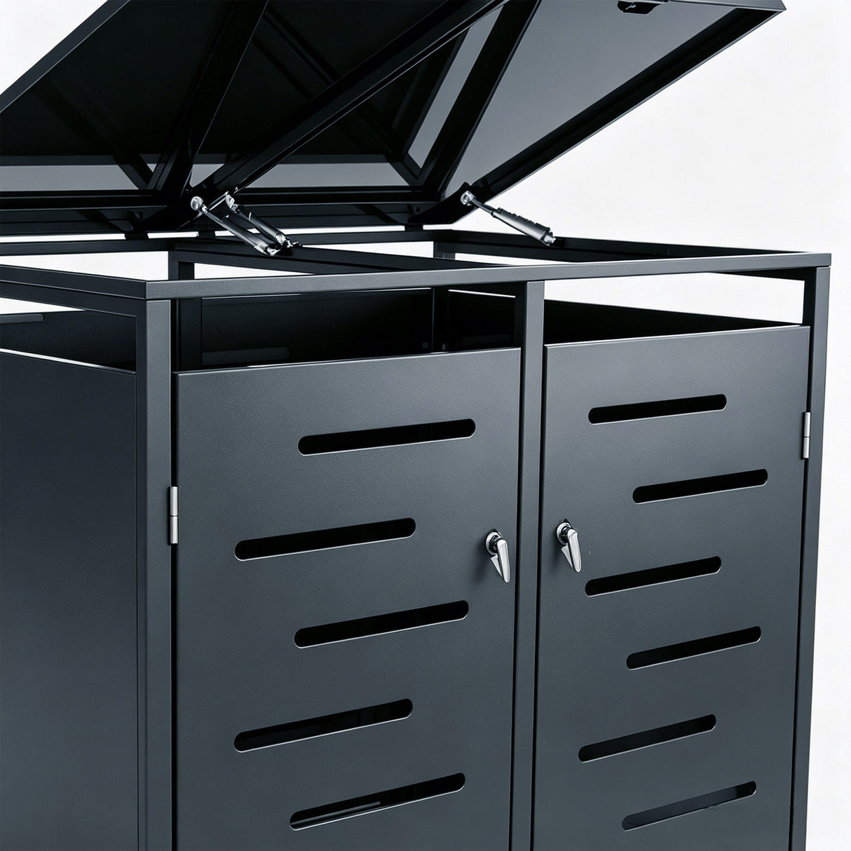 Outdoor Lockable Metal Garbage Bin Shed