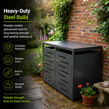Outdoor Lockable Metal Garbage Bin Shed