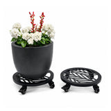 Metal Plant Caddy with Wheels - Pack of 2