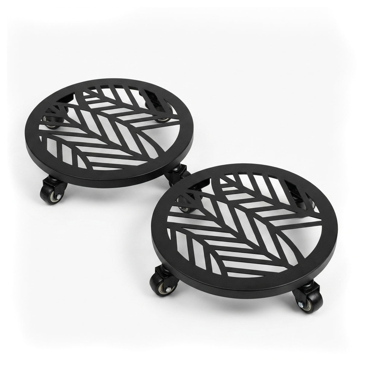 Metal Plant Caddy with Wheels - Pack of 2