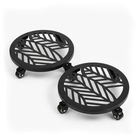 Metal Plant Caddy with Wheels - Pack of 2