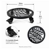 Metal Plant Caddy with Wheels - Pack of 2