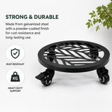 Metal Plant Caddy with Wheels - Pack of 2