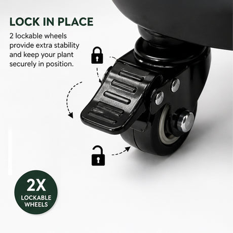 Metal Plant Caddy with Wheels - Pack of 2