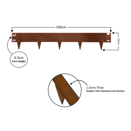 Metal Lawn Edging Garden Border - 5 Pieces