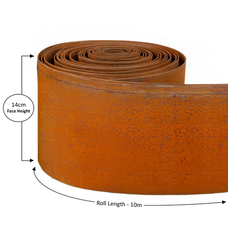 Corten Metal Lawn Edging Garden Border Roll - 5m / 10m