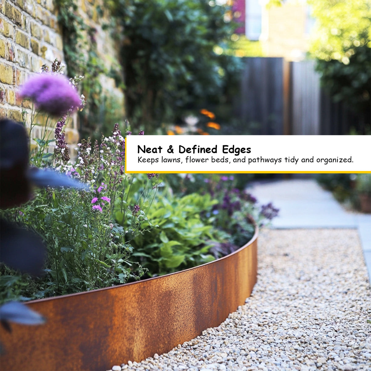 Corten Metal Lawn Edging Garden Border Roll - 5m