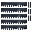 Metal Garden Border Edging – Saw-Tooth Spikes, Pack of 5