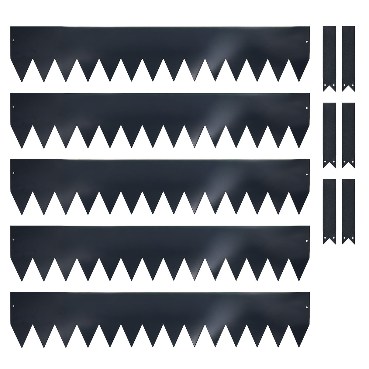 Metal Garden Border Edging – Saw-Tooth Spikes, Pack of 5