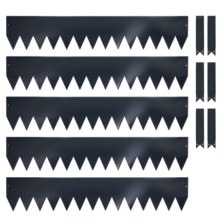 Metal Garden Border Edging – Saw-Tooth Spikes, Pack of 5
