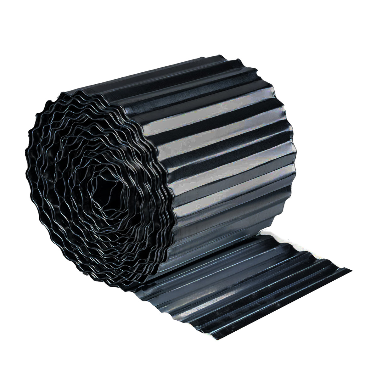 Corrugated Galvanised Steel Black Metal Garden Border Roll – 5m Long