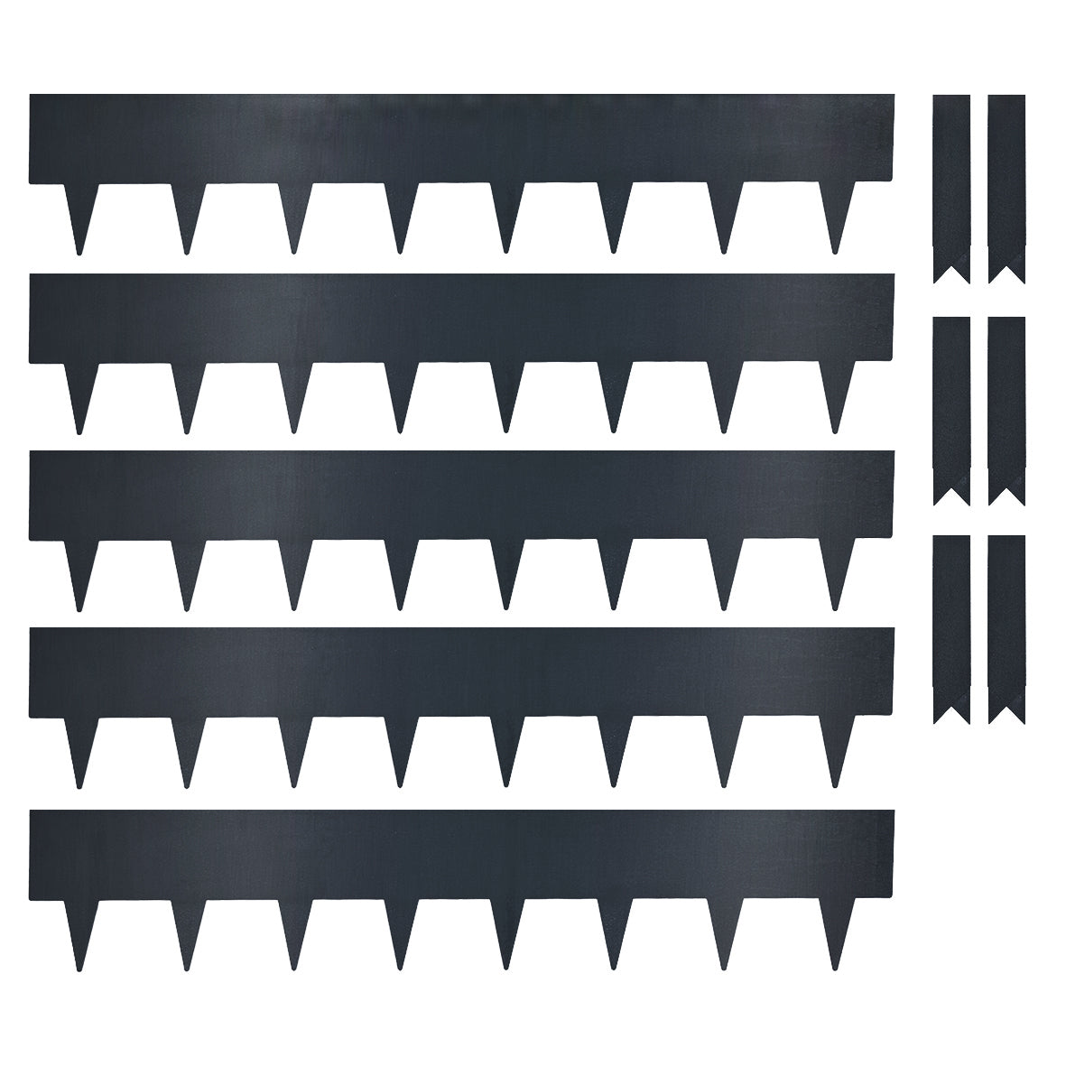 Extra-High Metal Lawn Edging Garden Border with Pegs - 5 Pieces