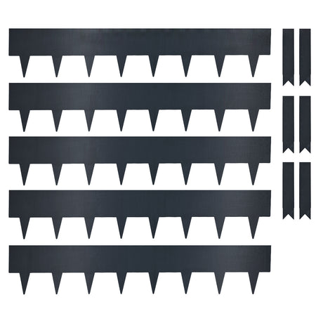 Extra-High Metal Lawn Edging Garden Border with Pegs - 5 Pieces