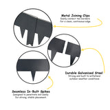 Extra-High Metal Lawn Edging Garden Border with Pegs - 5 Pieces