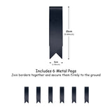 Extra-High Metal Lawn Edging Garden Border with Pegs - 5 Pieces