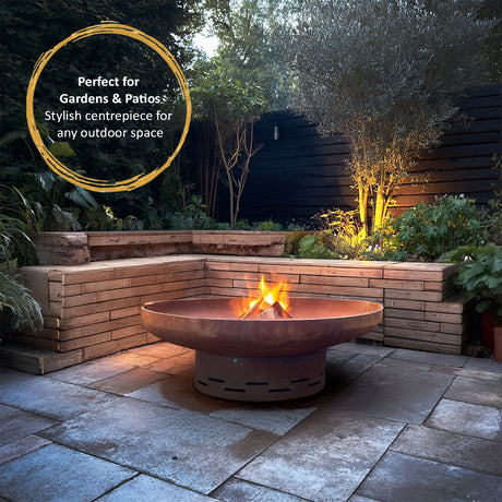 Heavy-Duty Pre-Rusted Metal Corten Steel Round Firepit