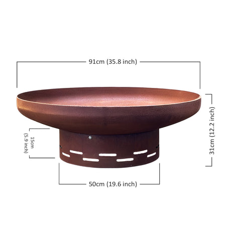 Heavy-Duty Pre-Rusted Metal Corten Steel Round Firepit