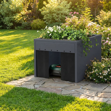 Robot Lawn Mower Garage Shelter with Plant Roof