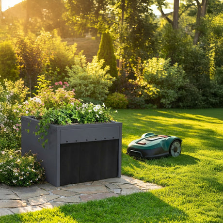 Robot Lawn Mower Garage Shelter with Plant Roof