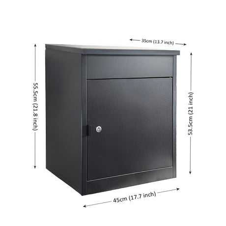 Outdoor Metal Parcel Box - Black