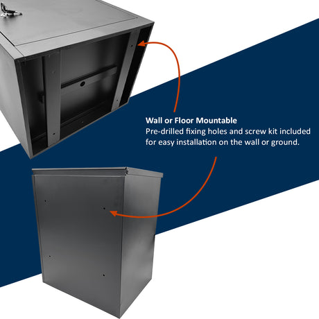 Outdoor Metal Parcel Box - Black