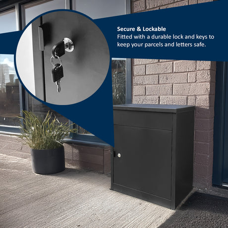 Outdoor Metal Parcel Box - Black