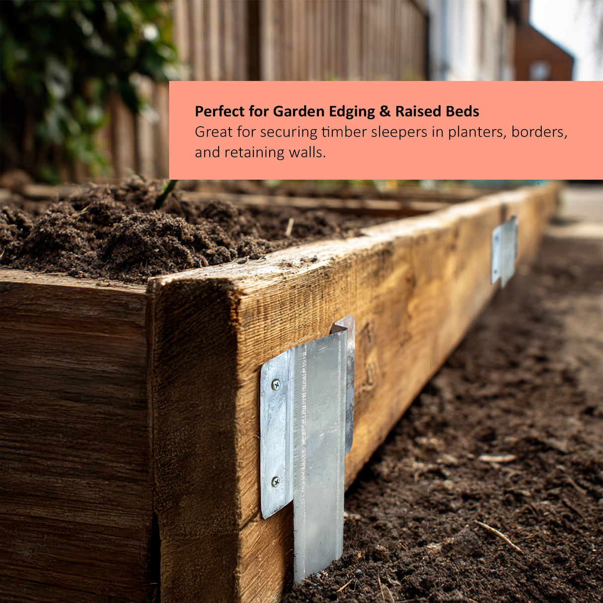 Metal Railway Sleepers Brackets For Landscape, Lawn and Driveway Path Edging