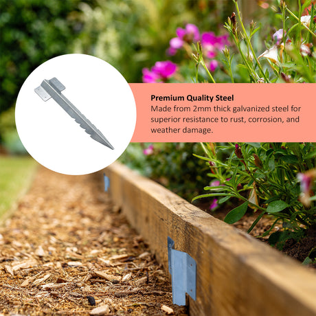 Metal Railway Sleepers Brackets For Landscape, Lawn and Driveway Path Edging