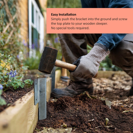 Metal Railway Sleepers Brackets For Landscape, Lawn and Driveway Path Edging