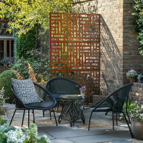 Metal Outdoor Privacy Screen with Stand 90cm x 180cm