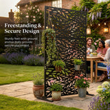 Metal Indoor/Outdoor Privacy Screen 90cm x 180cm - Leaf